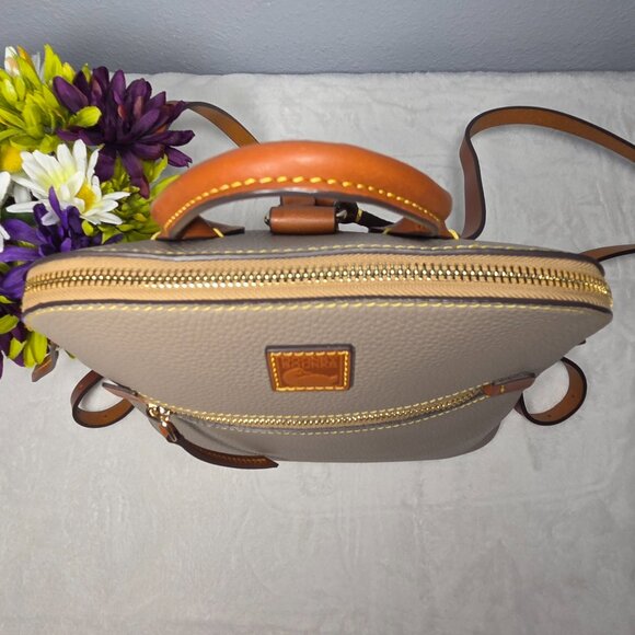 Dooney & Bourke Pebbled Leather Backpack-Taupe-Excellent Condition - Picture 6 of 11